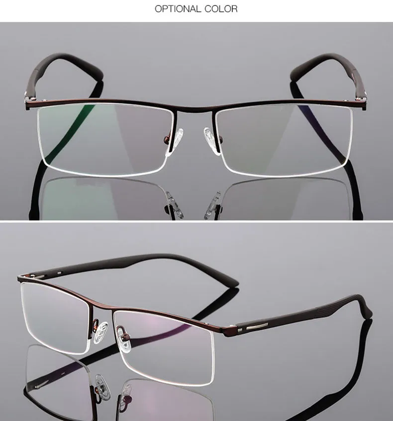 Reven Jate Unisex Semi Rim Square Tr 90 Alloy Eyeglasses P8831