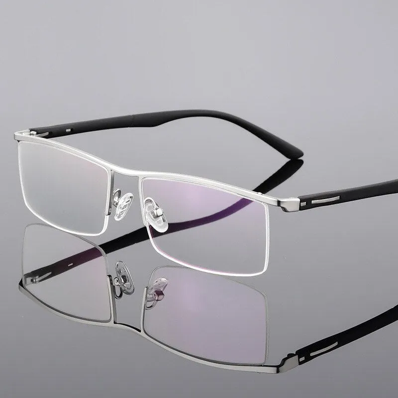 Reven Jate Unisex Semi Rim Square Tr 90 Alloy Eyeglasses P8831