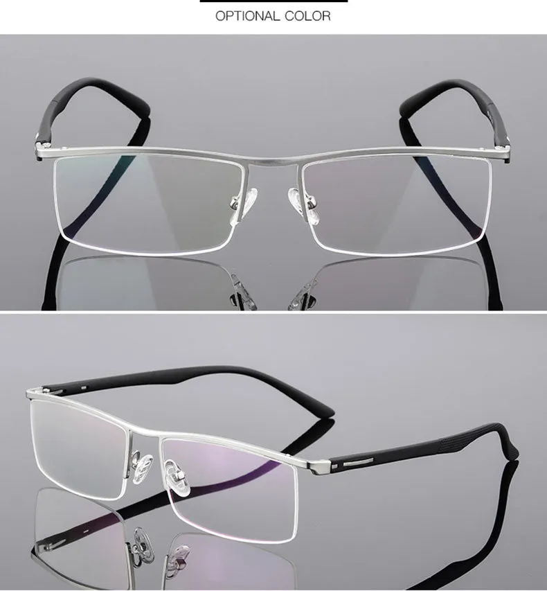 Reven Jate Unisex Semi Rim Square Tr 90 Alloy Eyeglasses P8831