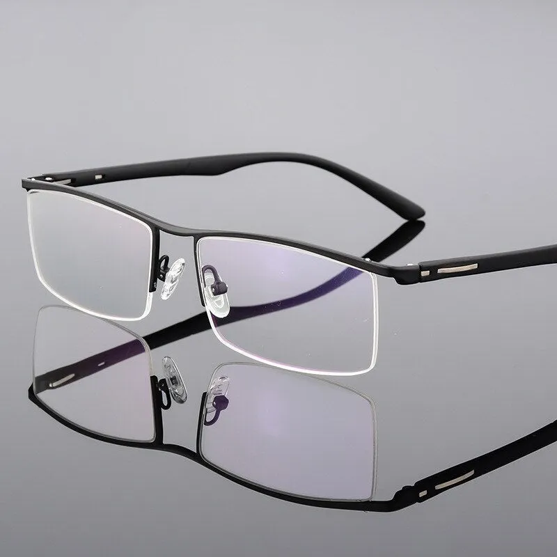 Reven Jate Unisex Semi Rim Square Tr 90 Alloy Eyeglasses P8831
