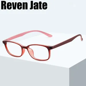 Reven Jate Unisex Small Full Rim Square Plastic Eyeglasses 1056