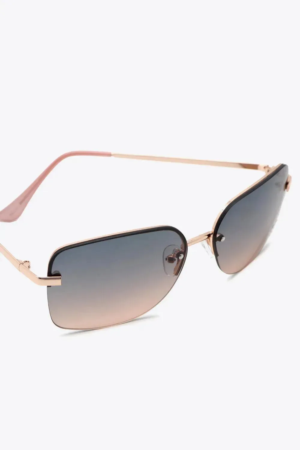Rhinestone-Embellished Wayfarer Sunglasses with Metal Frame