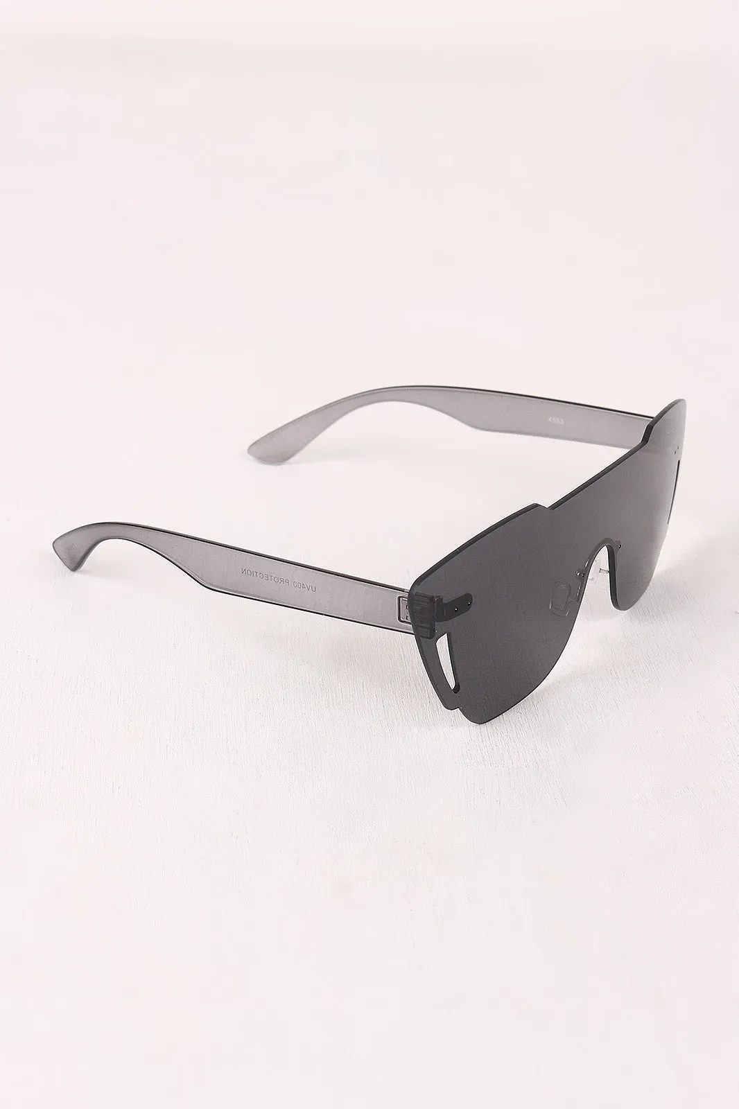 Rimless Cat Eye Mask Sunglasses