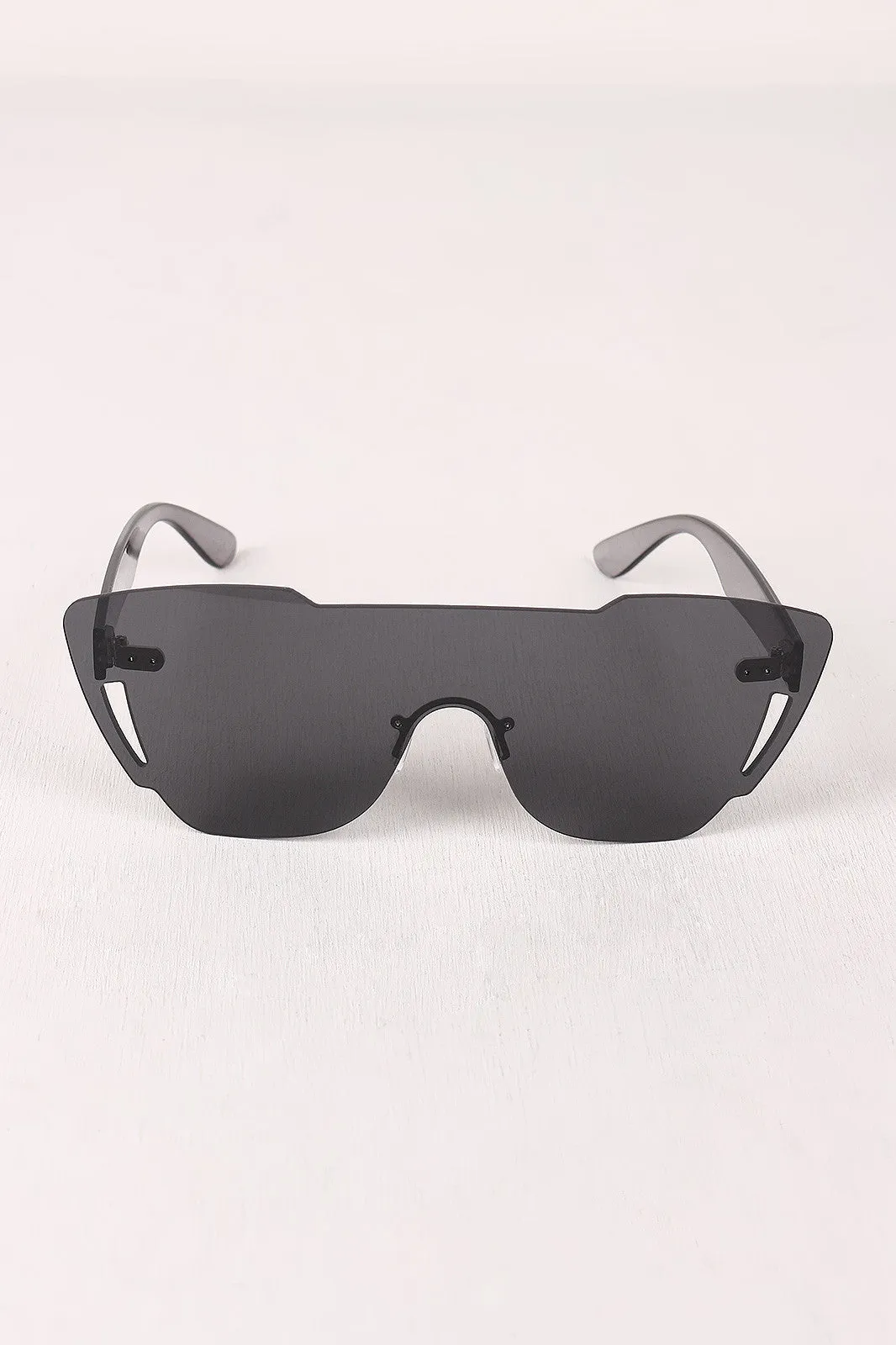 Rimless Cat Eye Mask Sunglasses