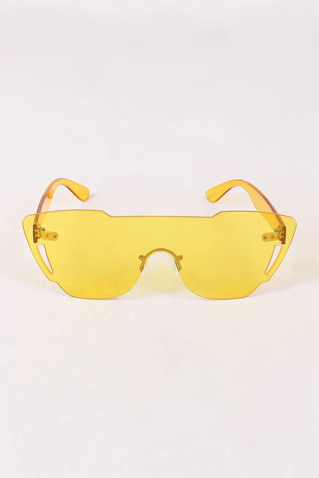 Rimless Cat Eye Mask Sunglasses
