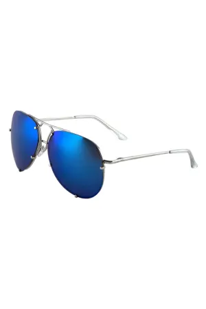 RIMLESS COLOR MIRROR SPRING HINGE AVIATORS WHOLESALE BULK SUNGLASSES/12PCS