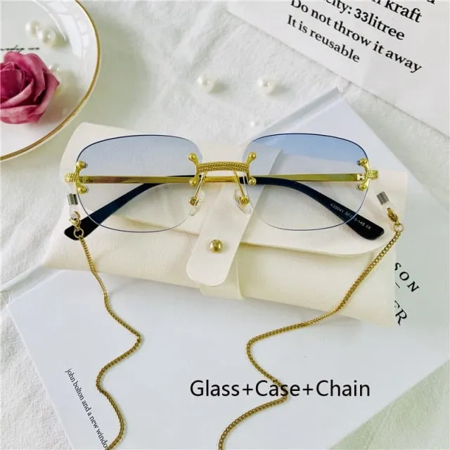 Rimless Frameless Retro Sunglasses