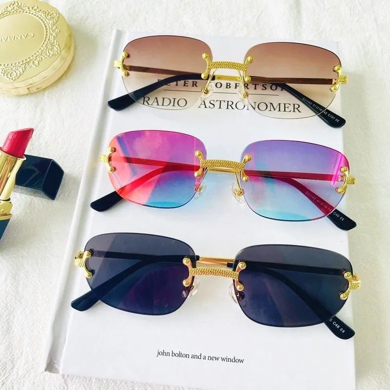 Rimless Frameless Retro Sunglasses