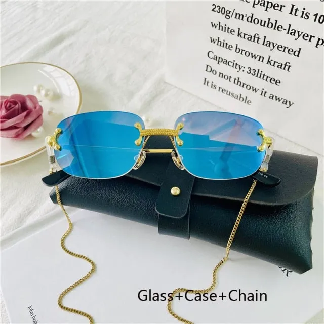 Rimless Frameless Retro Sunglasses