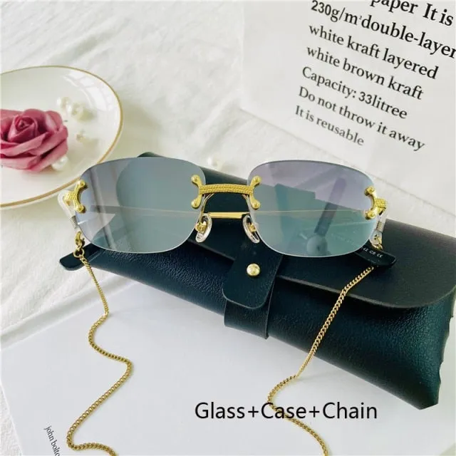 Rimless Frameless Retro Sunglasses