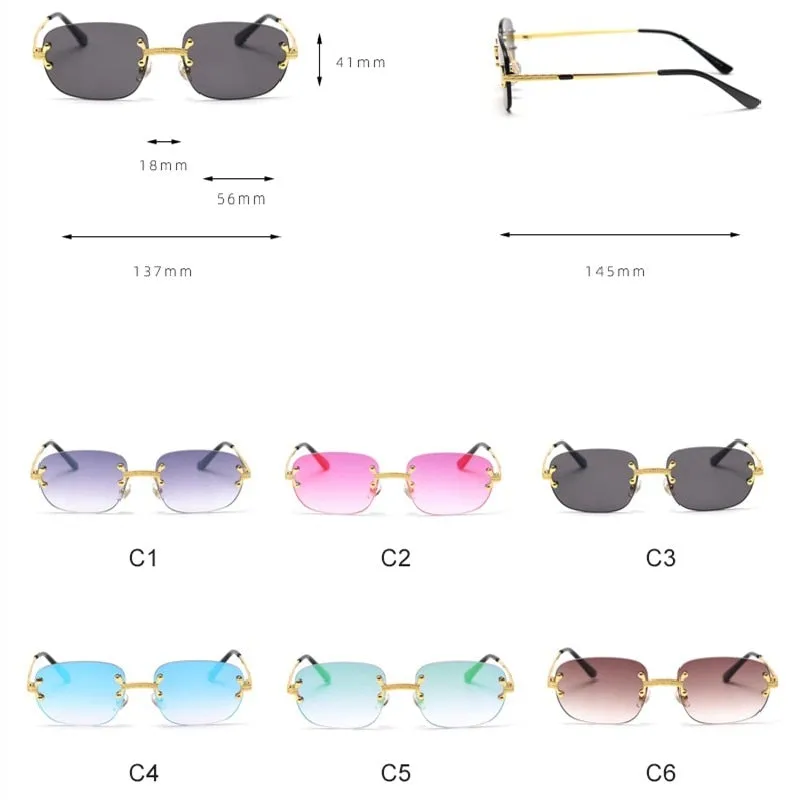 Rimless Frameless Retro Sunglasses