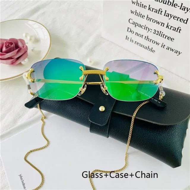 Rimless Frameless Retro Sunglasses