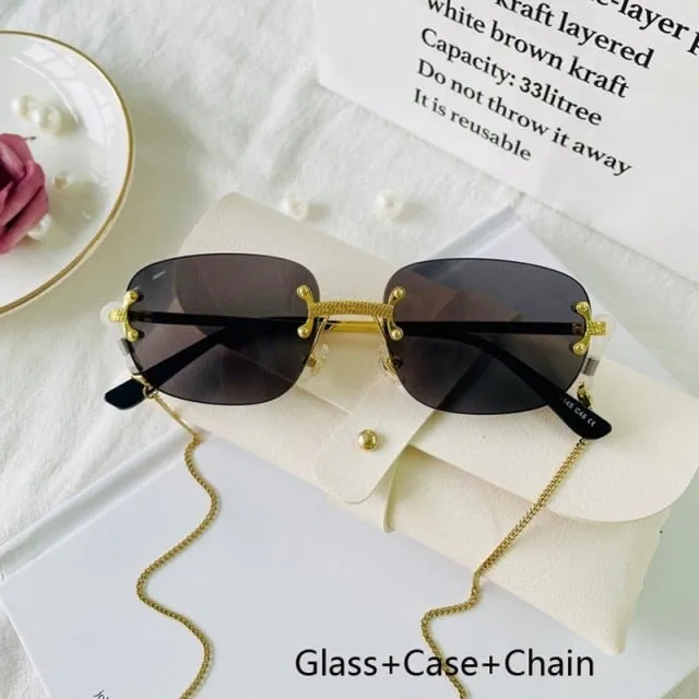Rimless Frameless Retro Sunglasses