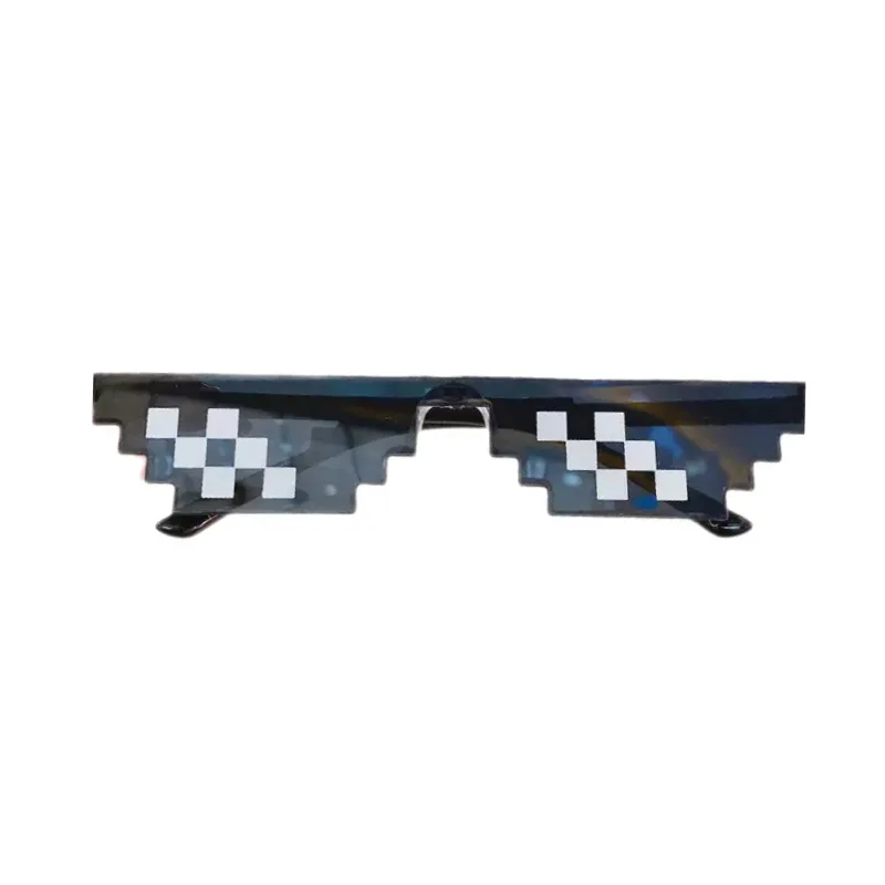 Rimless Irregular Mosaic Pixel Cartoon Sunglasses