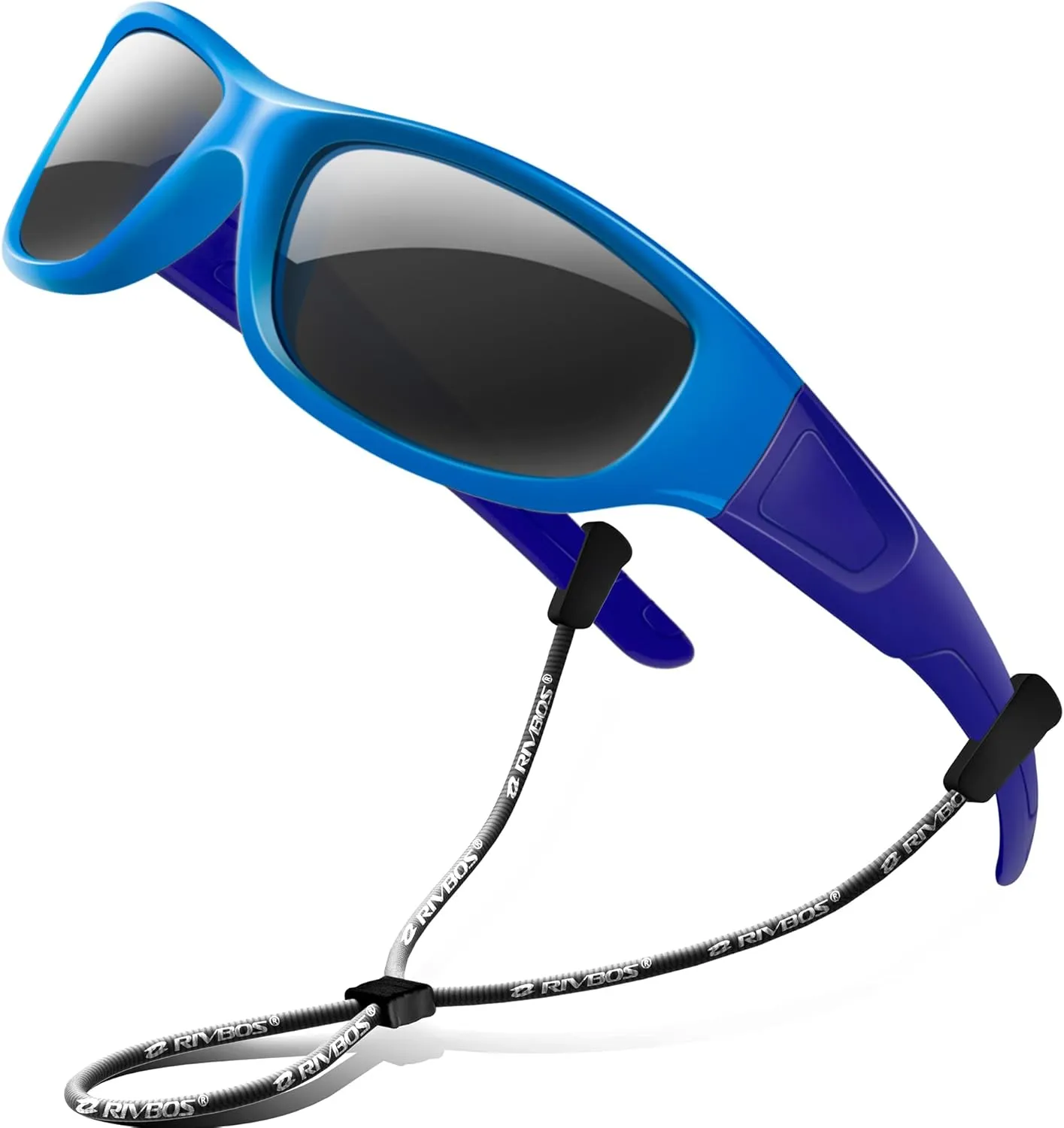 RIVBOS Kids Sunglasses Polarized UV Protection Flexible Rubber Glasses Shades with Strap for Boys Girls RBK037