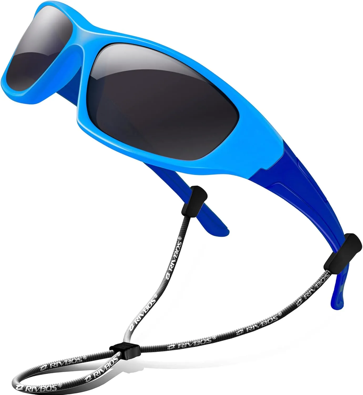 RIVBOS Kids Sunglasses with Strap Polarized UV Protection Flexible Rubber Shades for Boys Girls RBK003