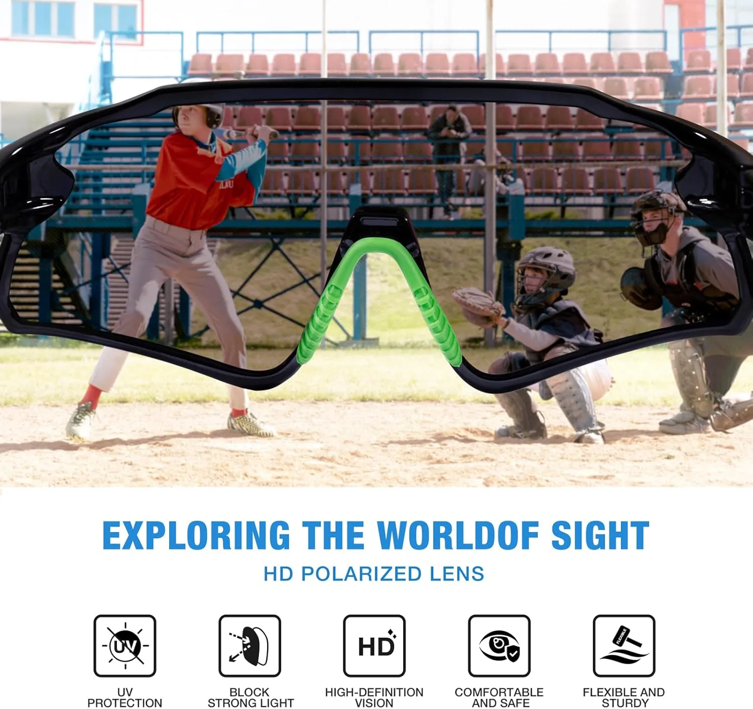 RIVBOS Youth Baseball Sunglasses for Kids(Boys&Girls) Polarized UV Protection Cycling Glasses RYS007