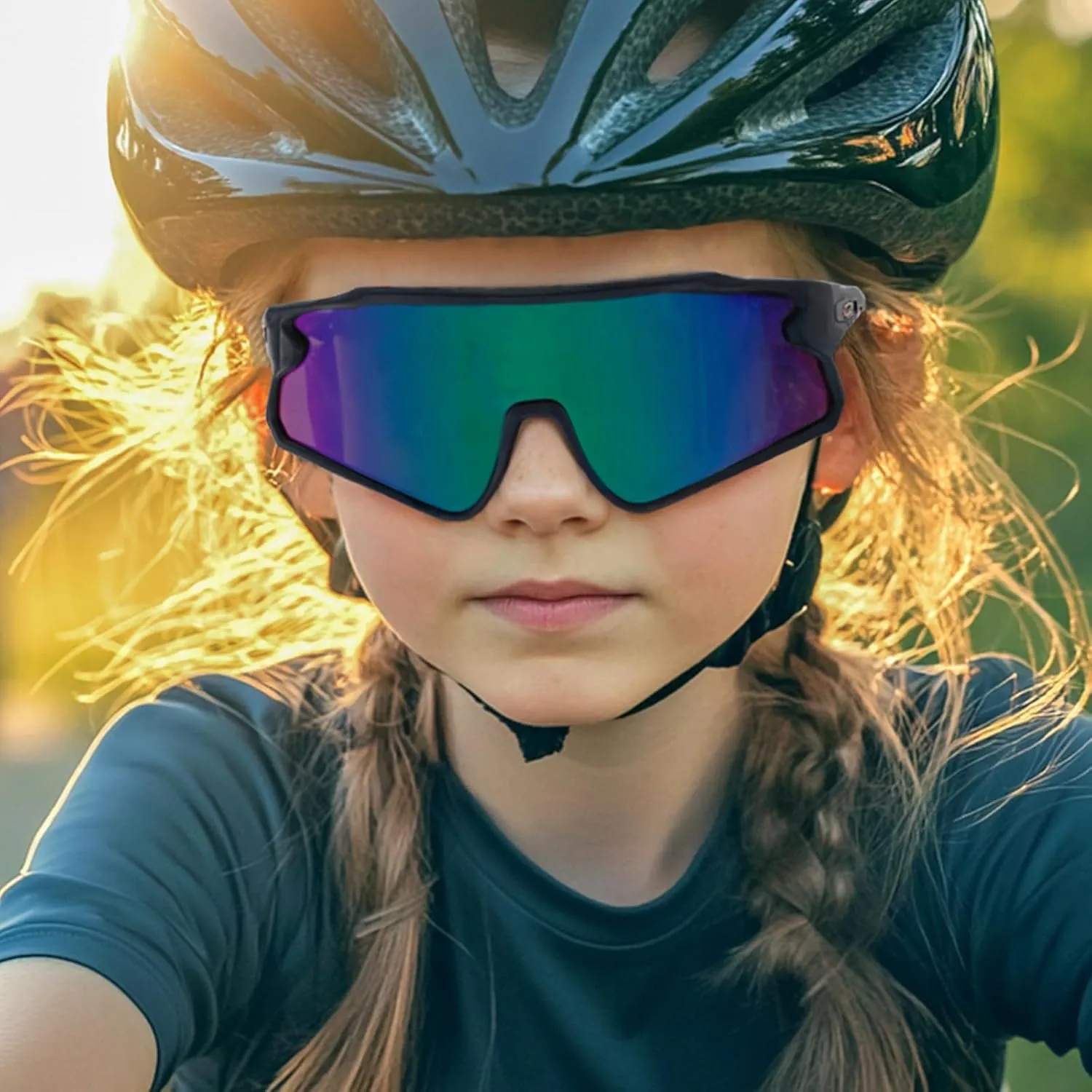 RIVBOS Youth Baseball Sunglasses for Kids(Boys&Girls) Polarized UV Protection Cycling Glasses RYS007