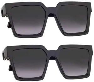 RMKK Retro Square, Wrap-around Sunglasses (For Men & Women, Black)
