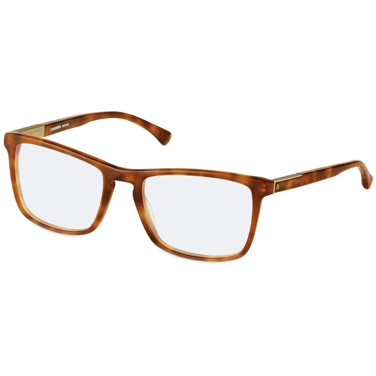 Rodenstock Men's Eyeglasses - Demo Lens Light Havana Frame Square | R7026-C-55-19-145