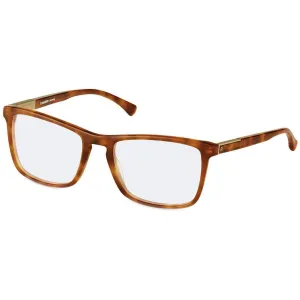 Rodenstock Men's Eyeglasses - Demo Lens Light Havana Frame Square | R7026-C-55-19-145
