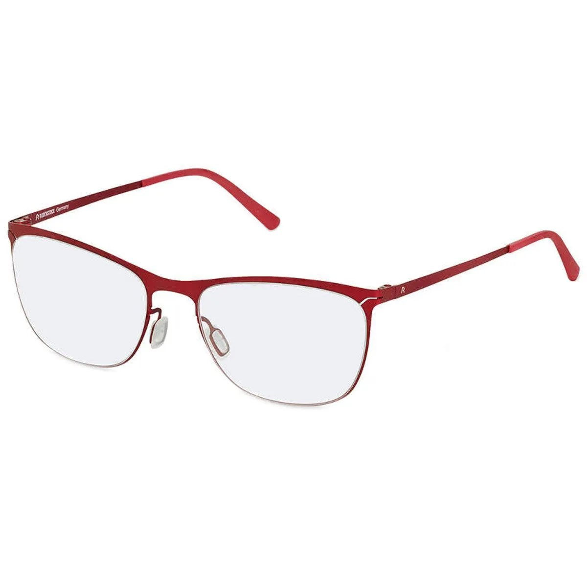 Rodenstock Women's Eyeglasses - Demo Lens Red Frame Square | R2591-A-52-17-135