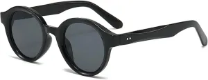 Round Fashion Sunglasses for Women Men Shades Rivets Vintage Eyewear