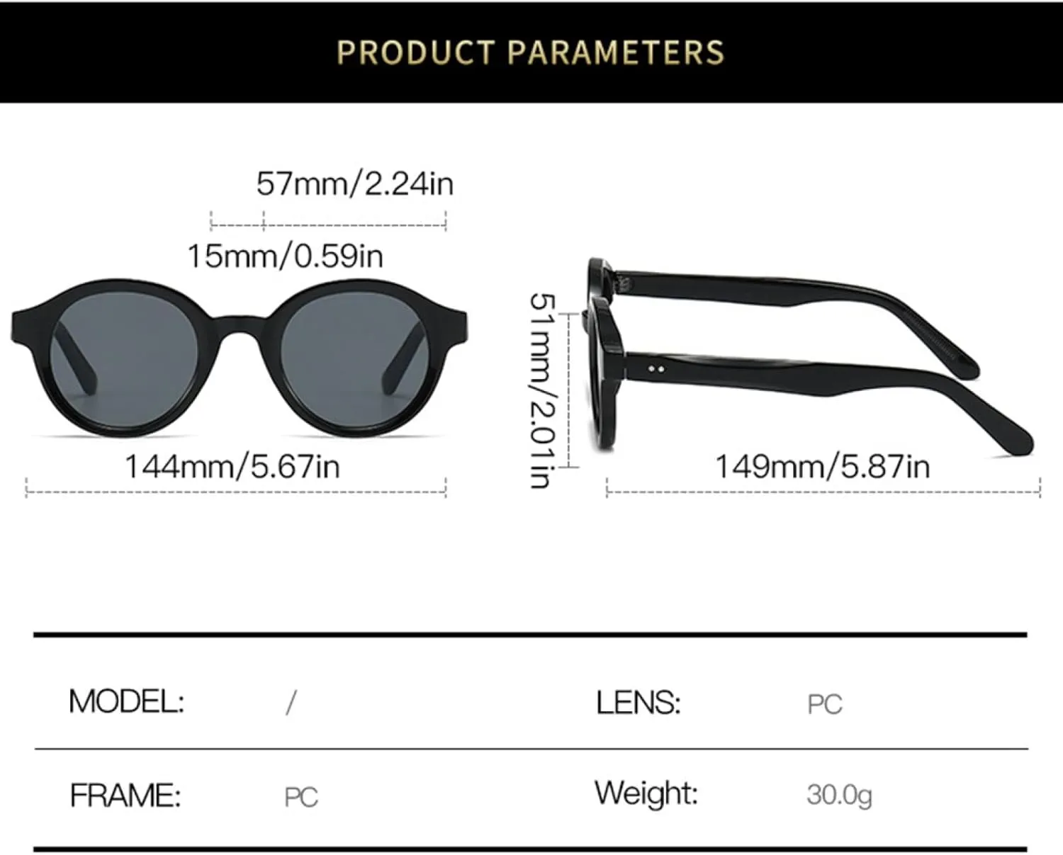 Round Fashion Sunglasses for Women Men Shades Rivets Vintage Eyewear