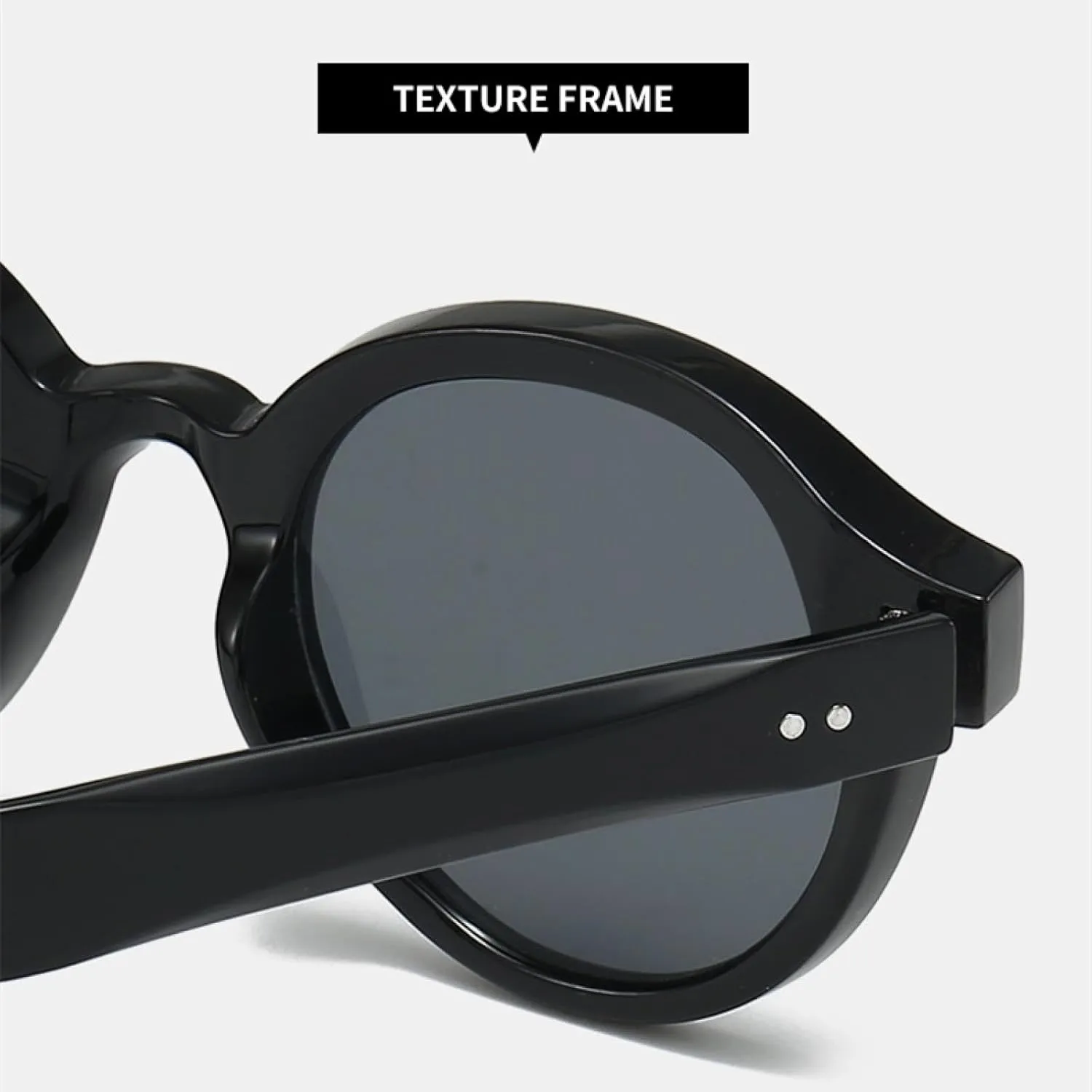 Round Fashion Sunglasses for Women Men Shades Rivets Vintage Eyewear