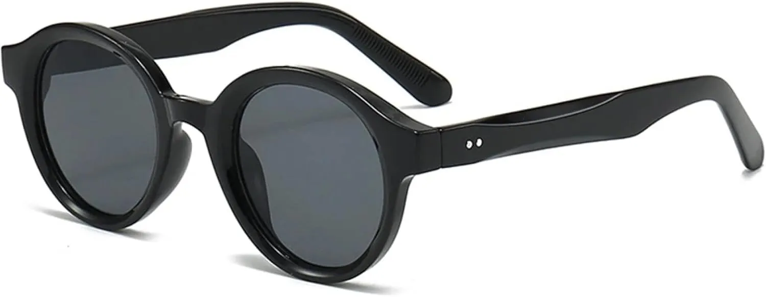 Round Fashion Sunglasses for Women Men Shades Rivets Vintage Eyewear