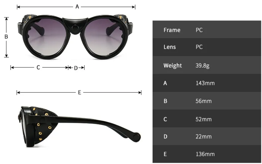 Round Steampunk Sunglasses