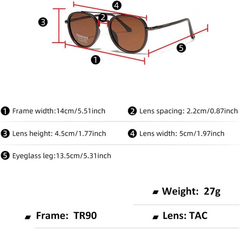 Round Sunglasses For Men Metal Polarized Sun Glasses For Women Driving