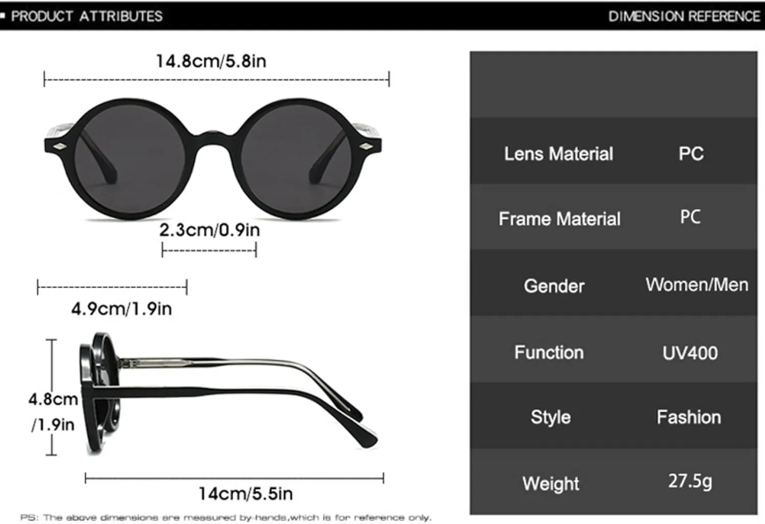 Round Women Sunglasses Fashion Punk Rivets Men Shades Uv400