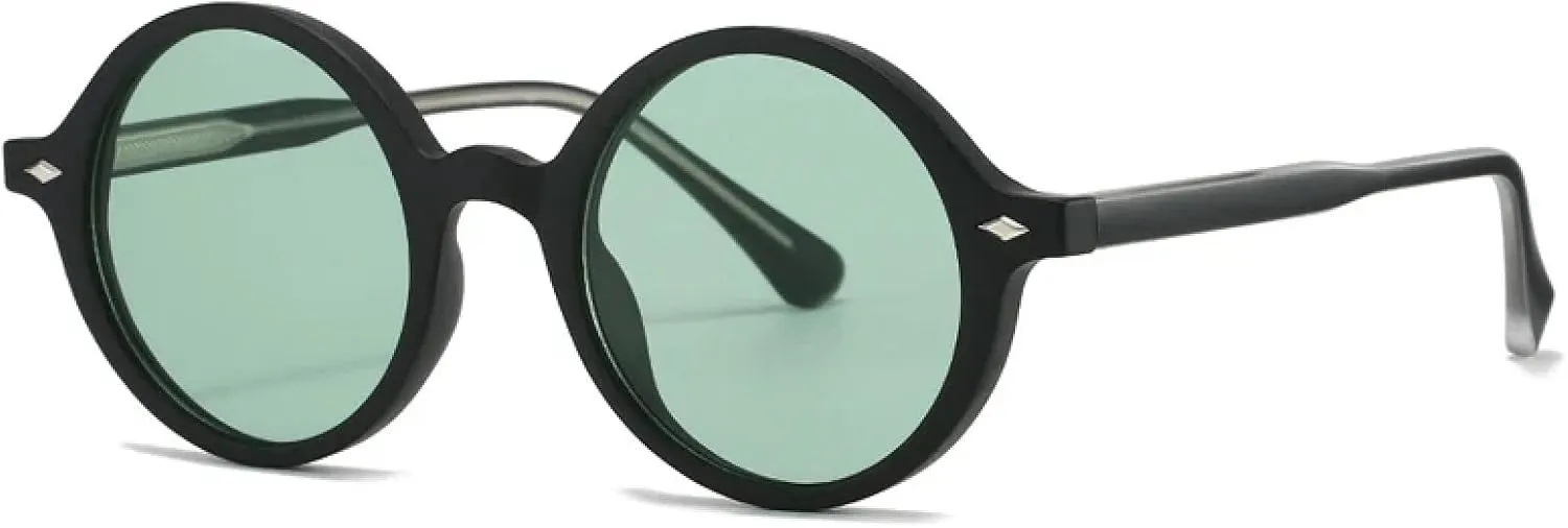Round Women Sunglasses Fashion Punk Rivets Men Shades Uv400