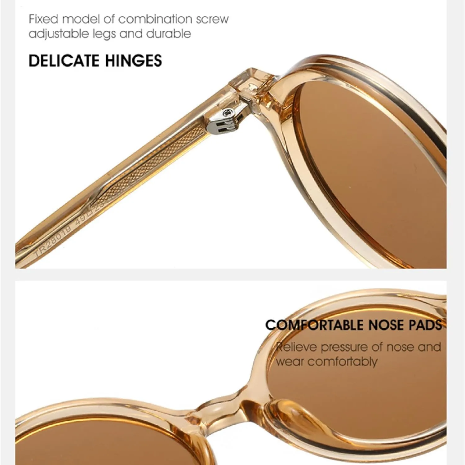 Round Women Sunglasses Fashion Punk Rivets Men Tea Green Uv400