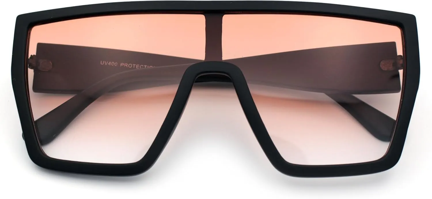 SA106 80s Flat Top Shield Robotic Plastic Sunglasses