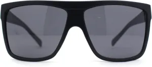 SA106 All Black Flat Top Mob Oversized Rectangular Sunglasses
