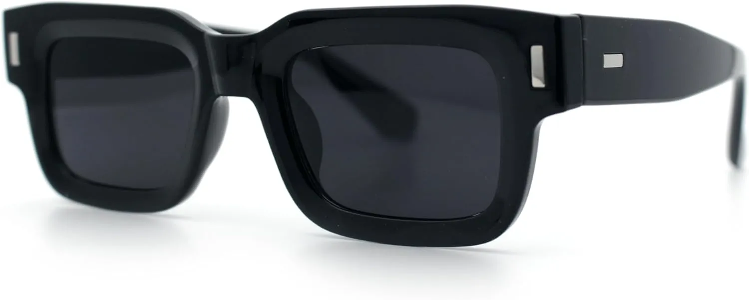 SA106 Hipster Thick Plastic Horn Rim Rectangle Gentleman Fashion Sunglasses