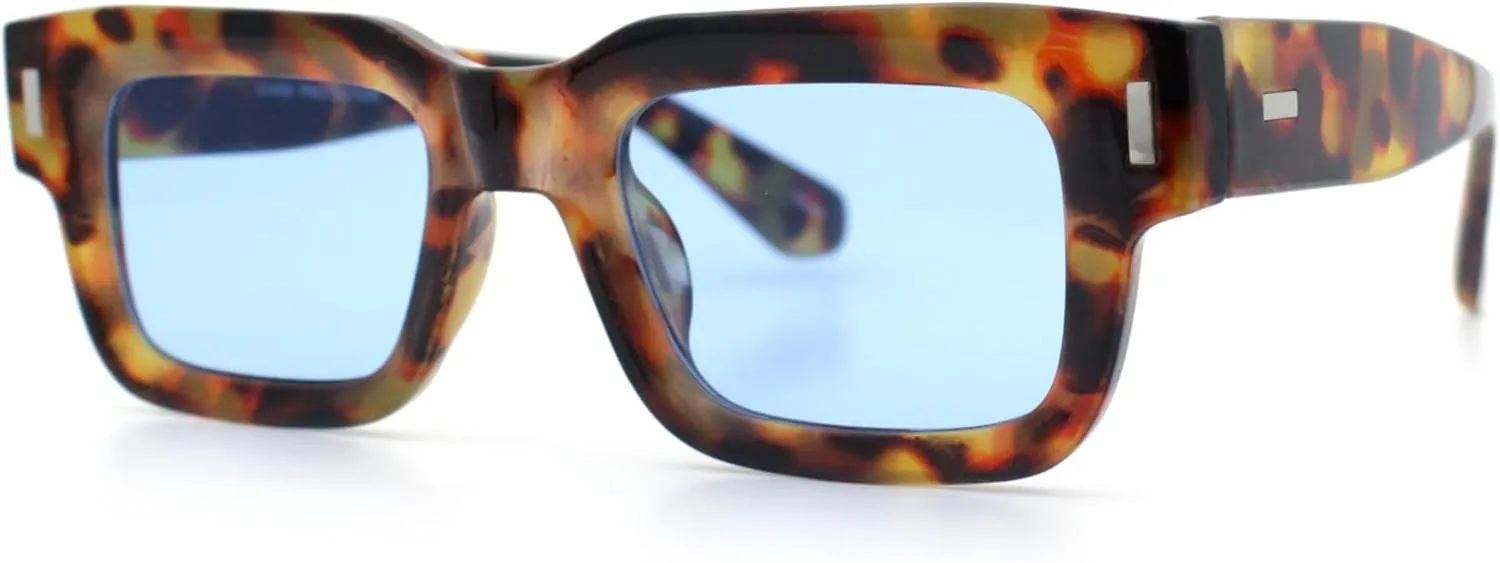 SA106 Hipster Thick Plastic Horn Rim Rectangle Gentleman Fashion Sunglasses