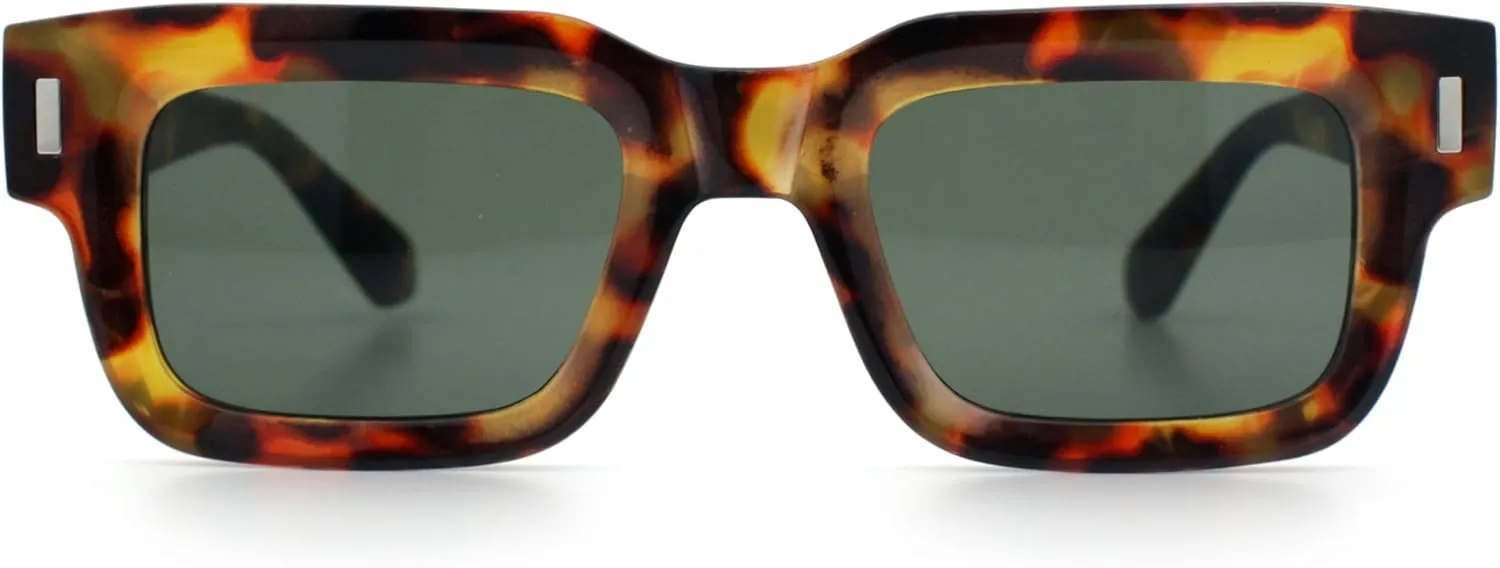 SA106 Hipster Thick Plastic Horn Rim Rectangle Gentleman Fashion Sunglasses