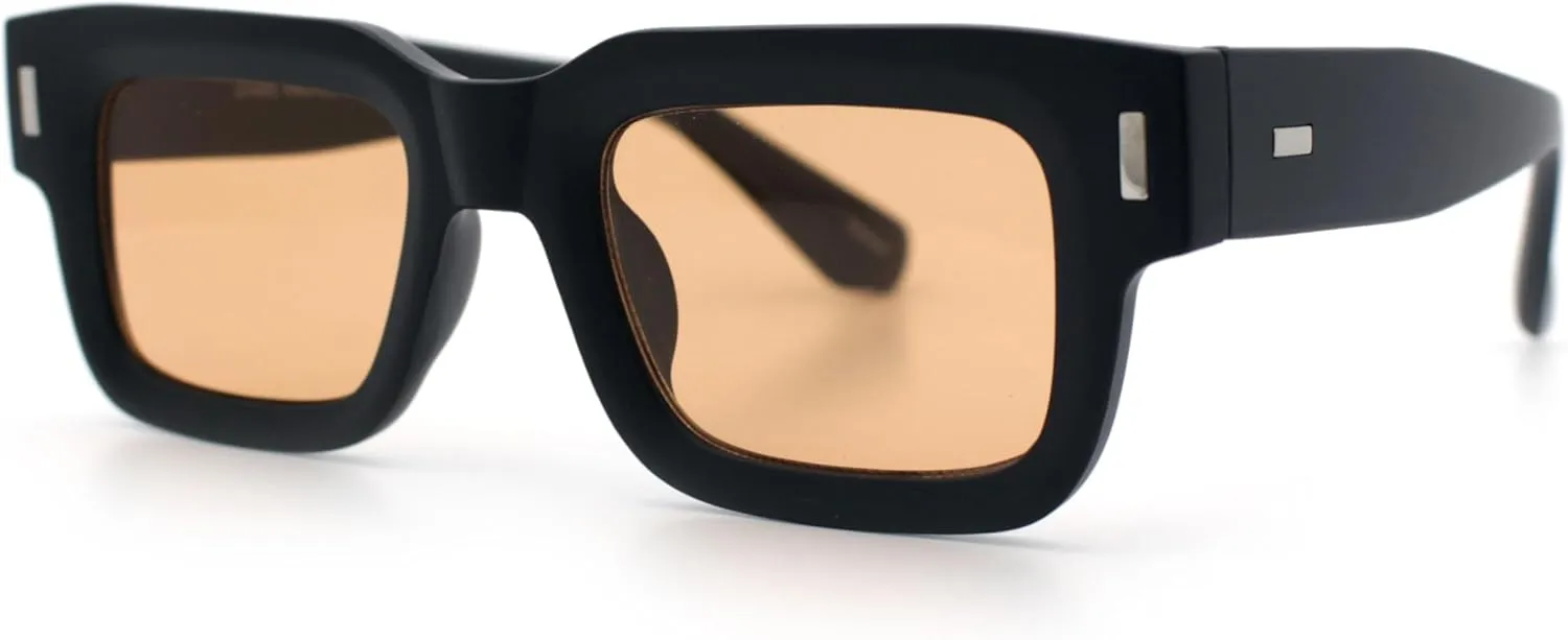 SA106 Hipster Thick Plastic Horn Rim Rectangle Gentleman Fashion Sunglasses