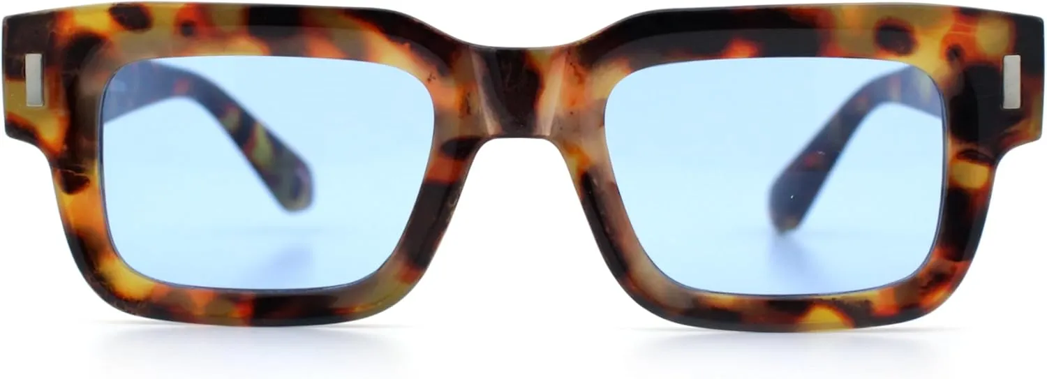 SA106 Hipster Thick Plastic Horn Rim Rectangle Gentleman Fashion Sunglasses