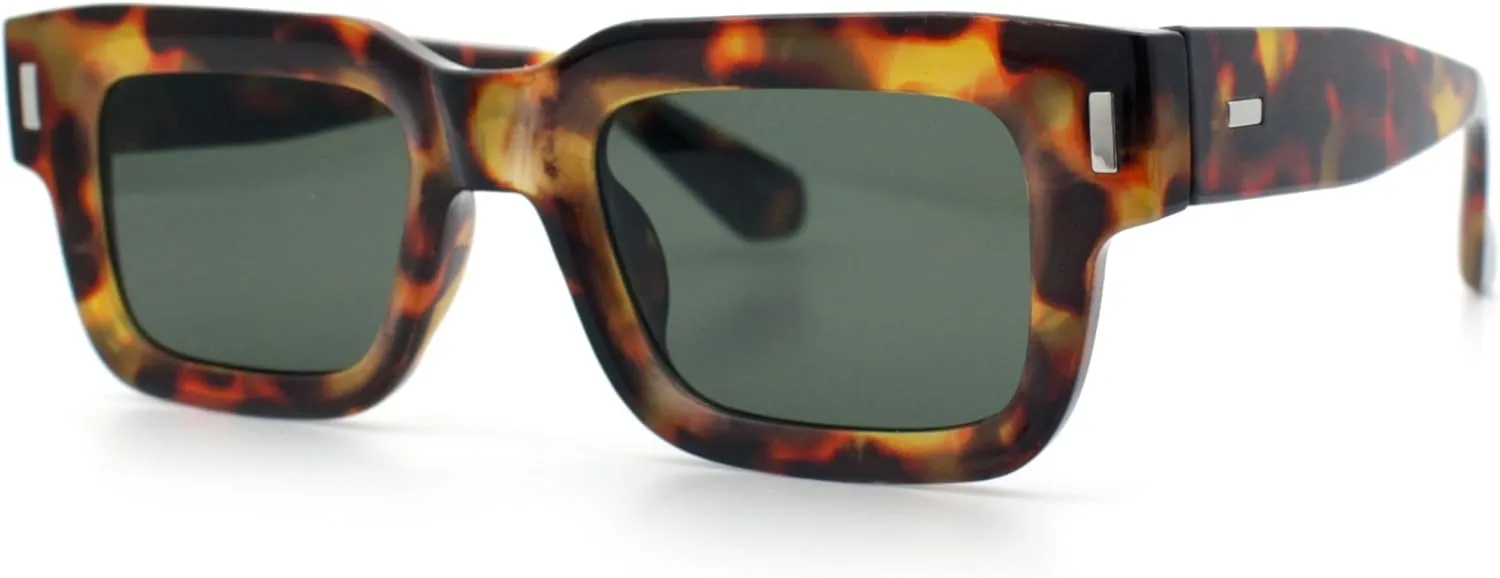 SA106 Hipster Thick Plastic Horn Rim Rectangle Gentleman Fashion Sunglasses