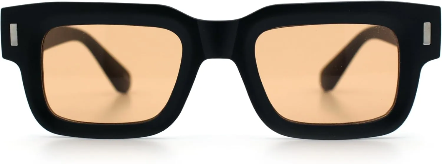 SA106 Hipster Thick Plastic Horn Rim Rectangle Gentleman Fashion Sunglasses