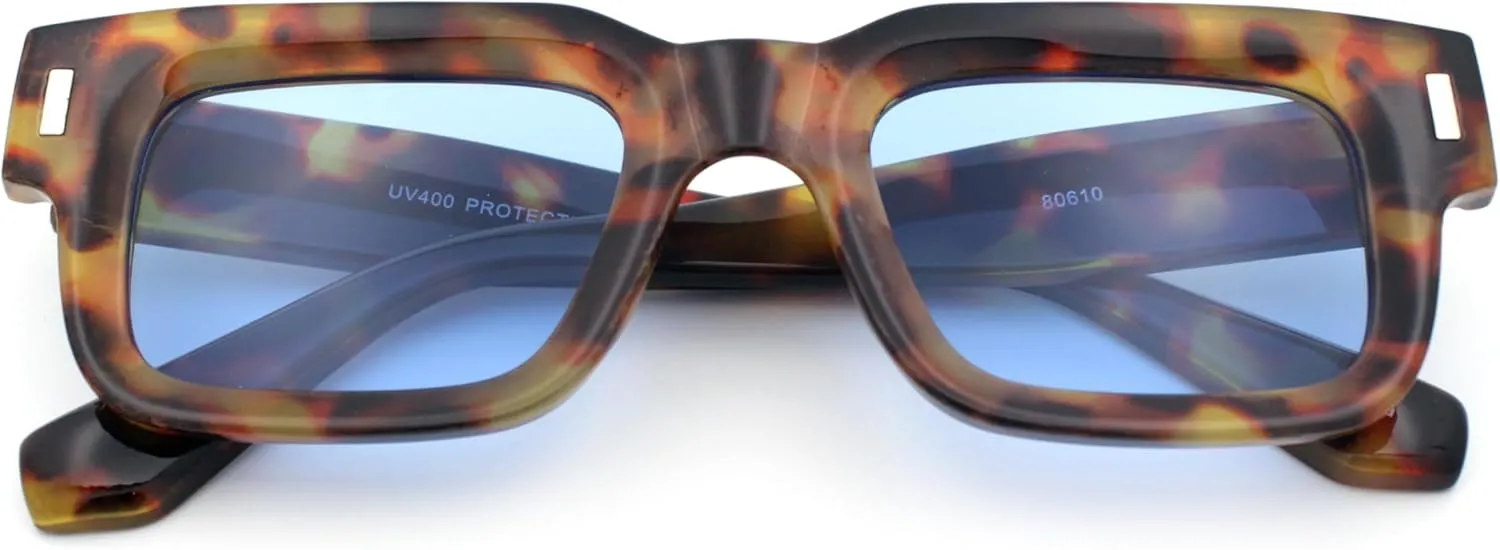 SA106 Hipster Thick Plastic Horn Rim Rectangle Gentleman Fashion Sunglasses