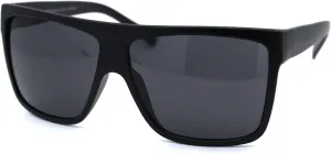 SA106 Limo All Black Flat Top Oversize Gangster Rectangular Shade Sunglasses