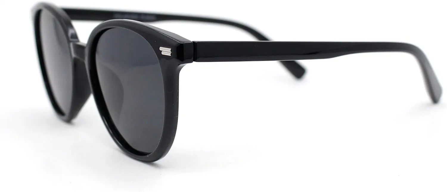 SA106 Mens Polarized Hipster Round Horn Rim Plastic Sunglasses
