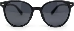 SA106 Mens Polarized Hipster Round Horn Rim Plastic Sunglasses