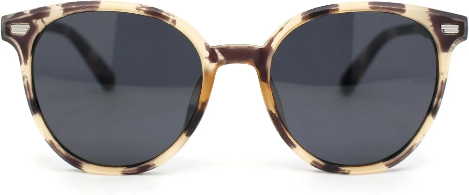 SA106 Mens Polarized Hipster Round Horn Rim Plastic Sunglasses