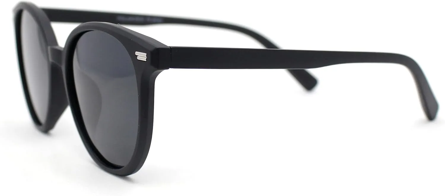 SA106 Mens Polarized Hipster Round Horn Rim Plastic Sunglasses